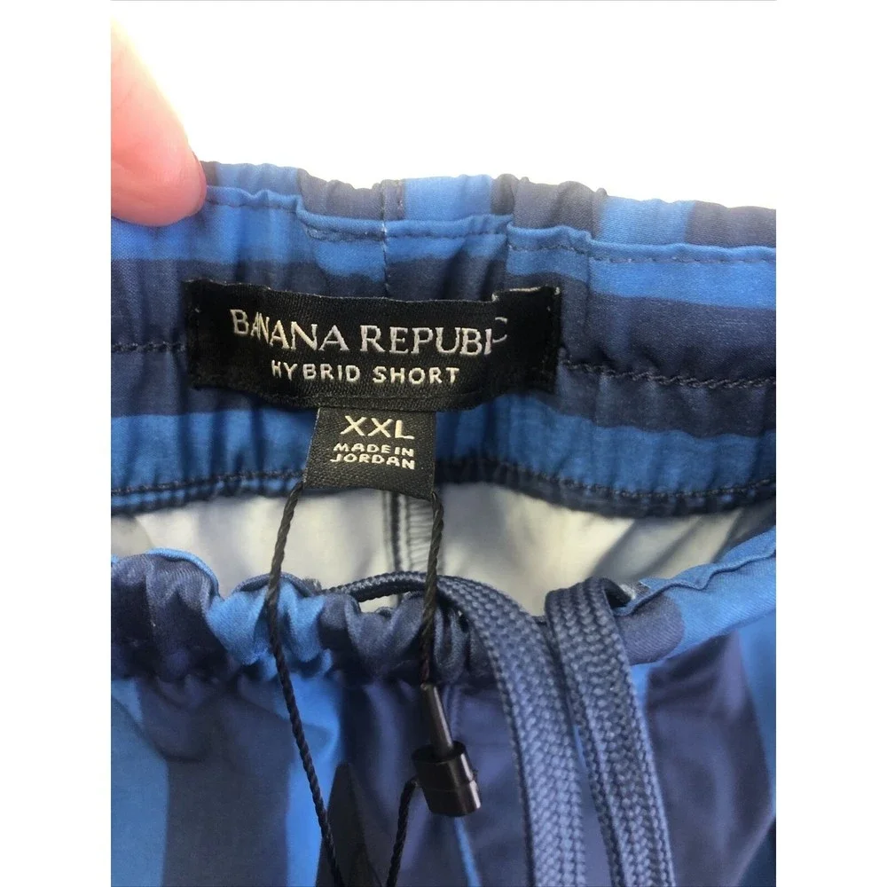 NEW Banana Republic‎ Men’s Print Hybrid Shorts - Blue Stripe - XXL